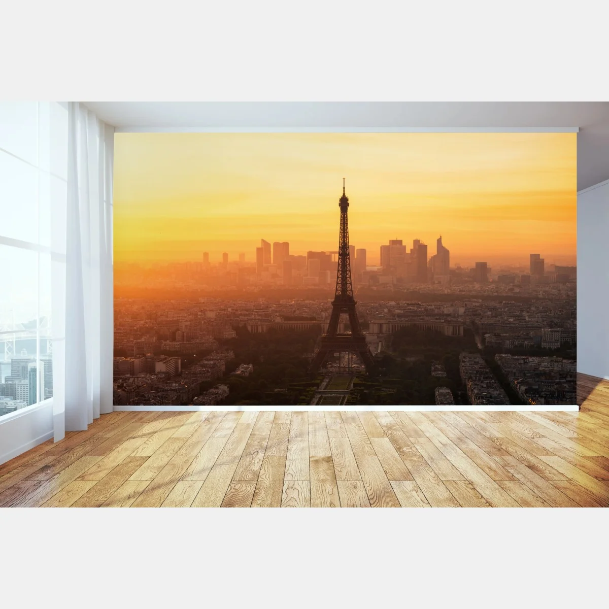 Fototapeta Paryż zachód słońca z Wieżą Eiffla – Wallissimo® Fototapeta Paryż zachód słońca z Wieżą Eiffla – Wallissimo®