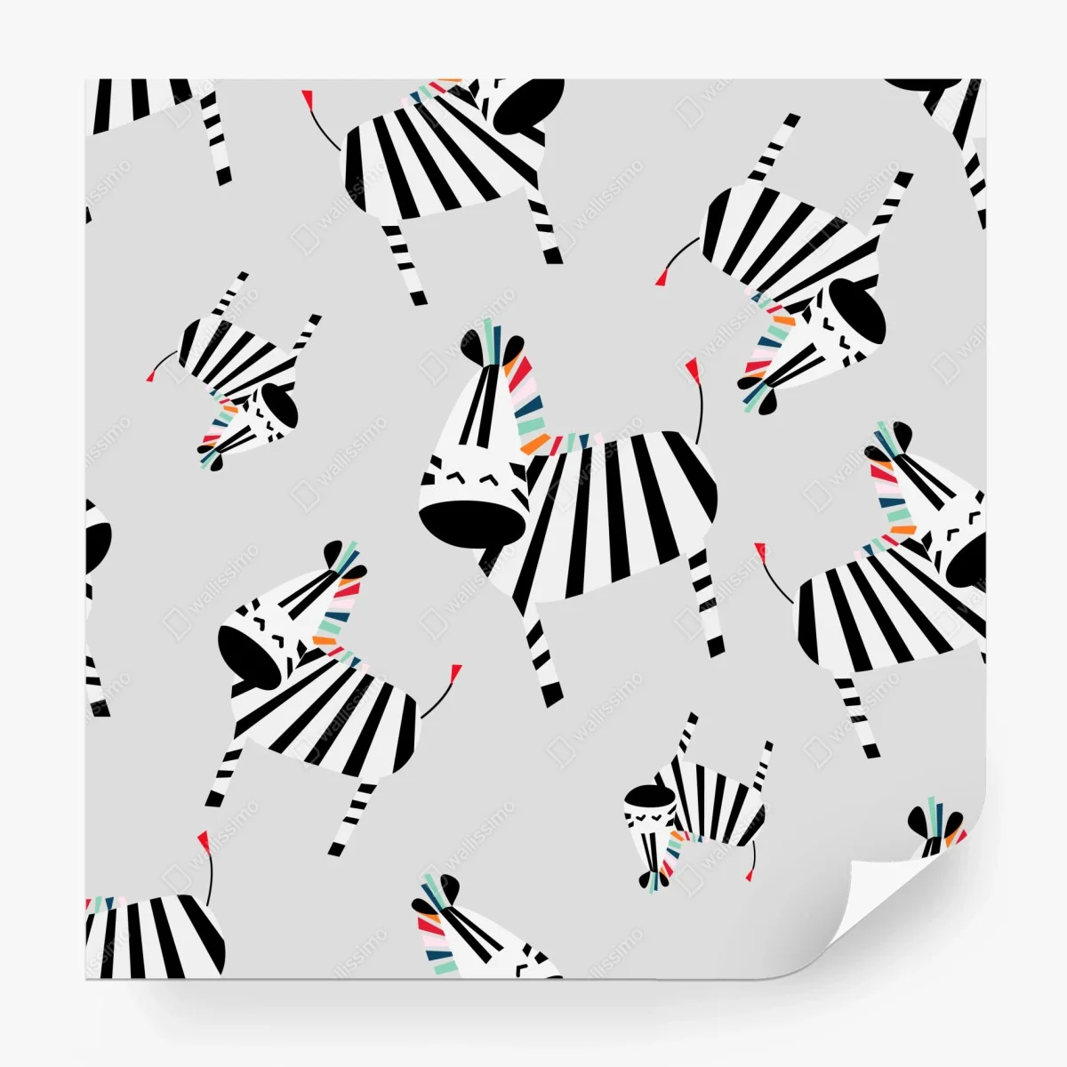 Fototapeta zabawny wzór z zebrami – Wallissimo® Fototapeta zabawny wzór z zebrami – Wallissimo®