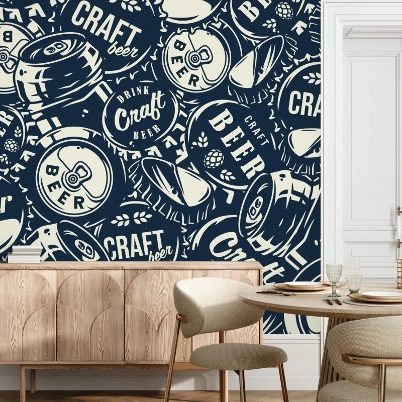 Fototapeta wzór kapsli piwa rzemieślniczego