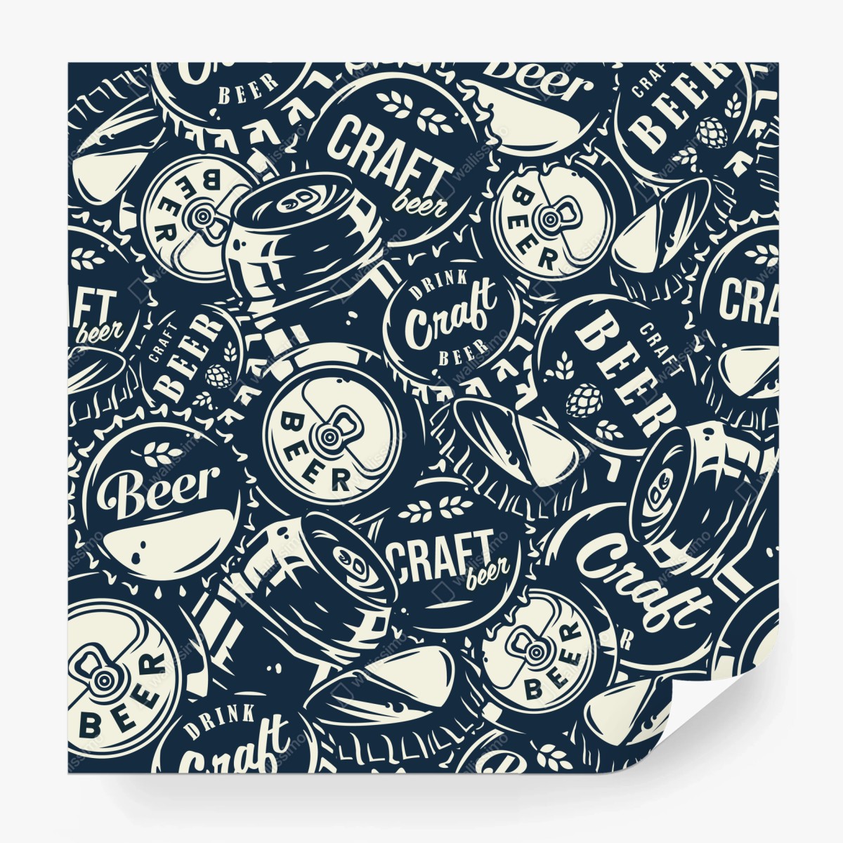 Fototapeta wzór kapsli piwa rzemieślniczego – Wallissimo®