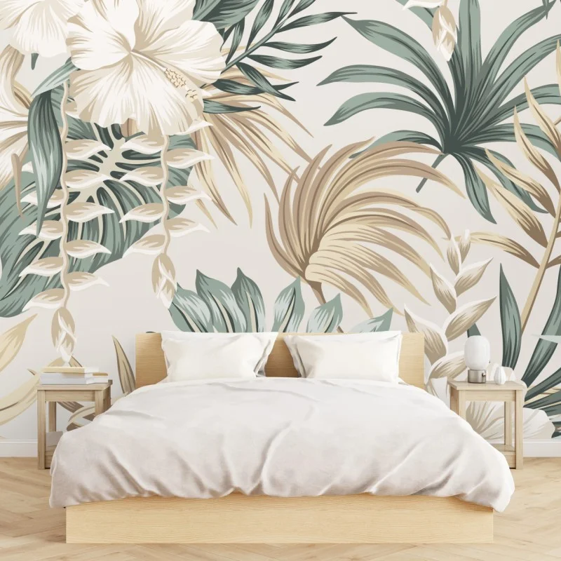 Fototapeta delikatny tropikalny motyw hibiskusa