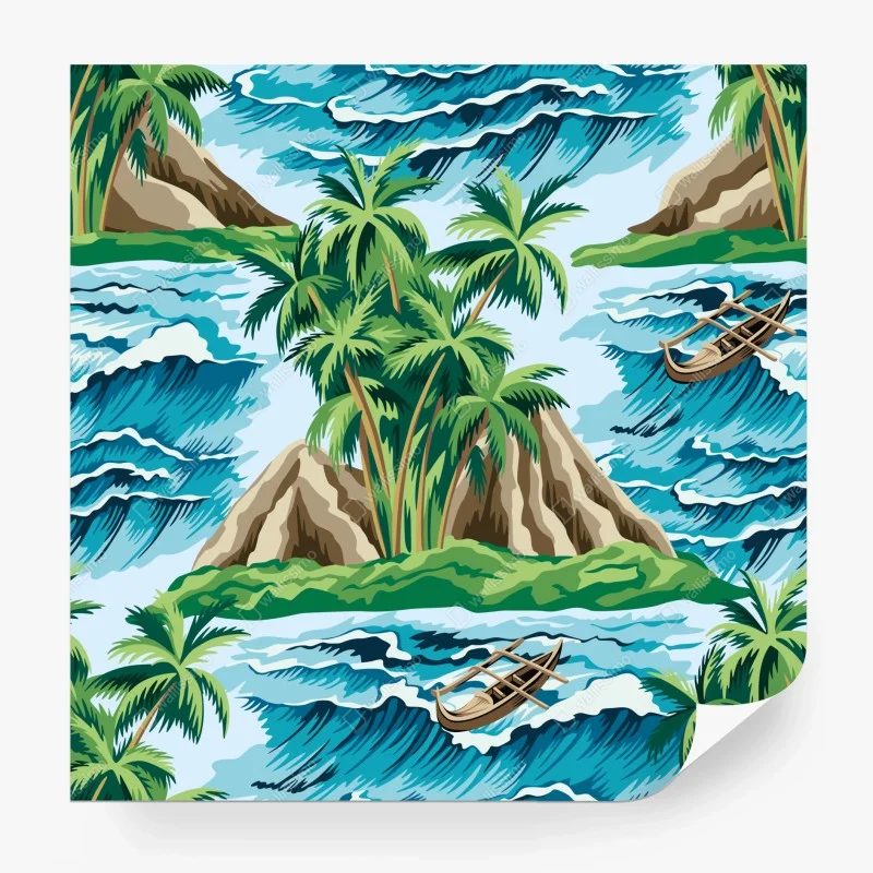 Fototapeta tropikalna wyspa i fale