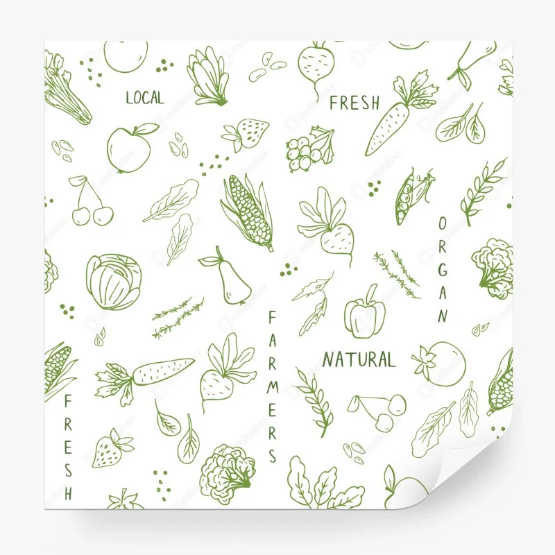Fototapeta ręcznie rysowany wzór warzyw i owoców