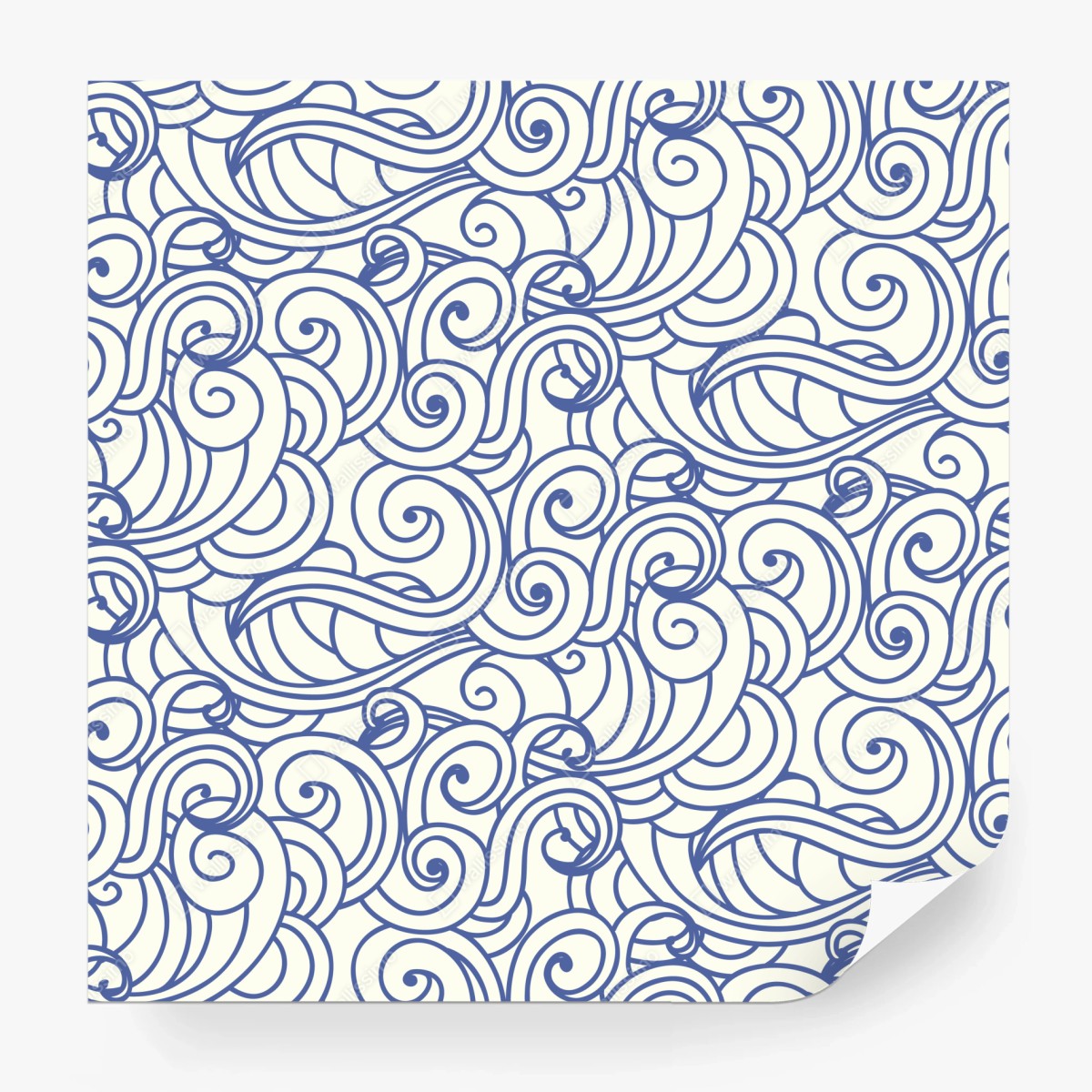 Fototapeta niebieski wzór ze spiralami – Wallissimo® Fototapeta niebieski wzór ze spiralami – Wallissimo®