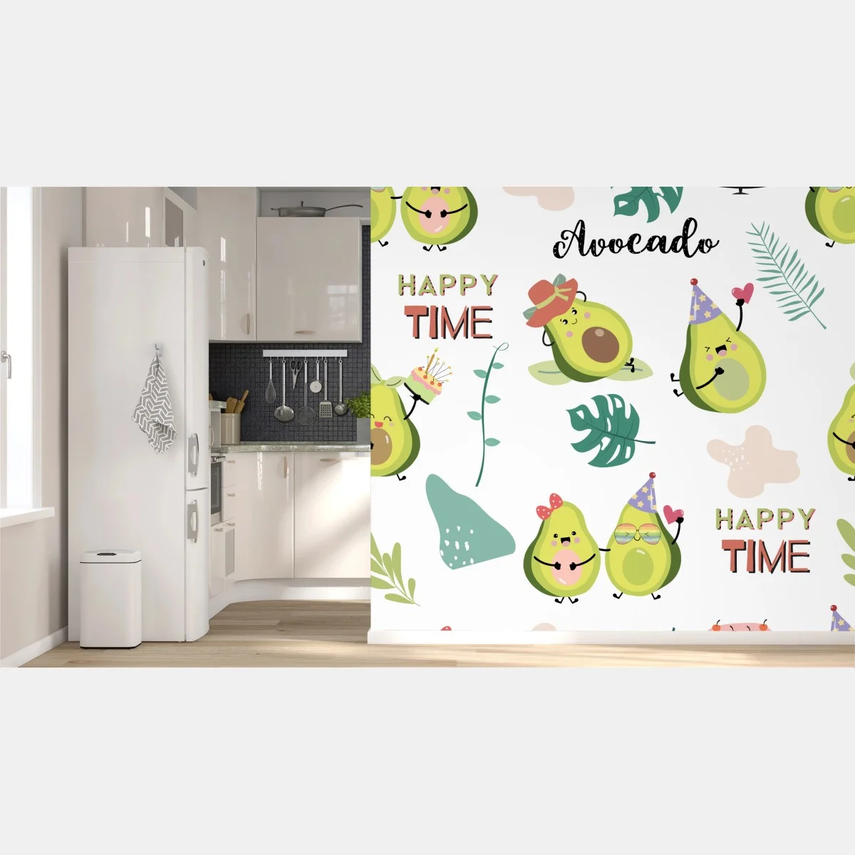 Fototapeta wesoły wzór z awokado – Wallissimo® Fototapeta wesoły wzór z awokado – Wallissimo®