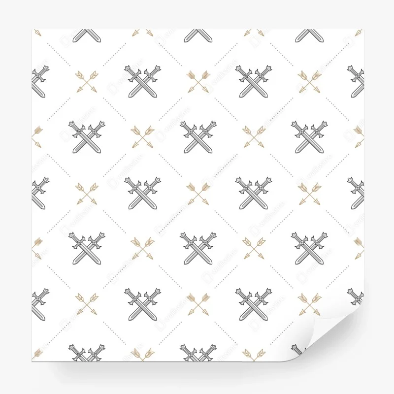 Fototapeta wzór z połączonymi mieczami i strzałami
