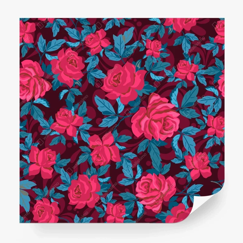 Fototapeta vintage wzór różany w odcieniach różu