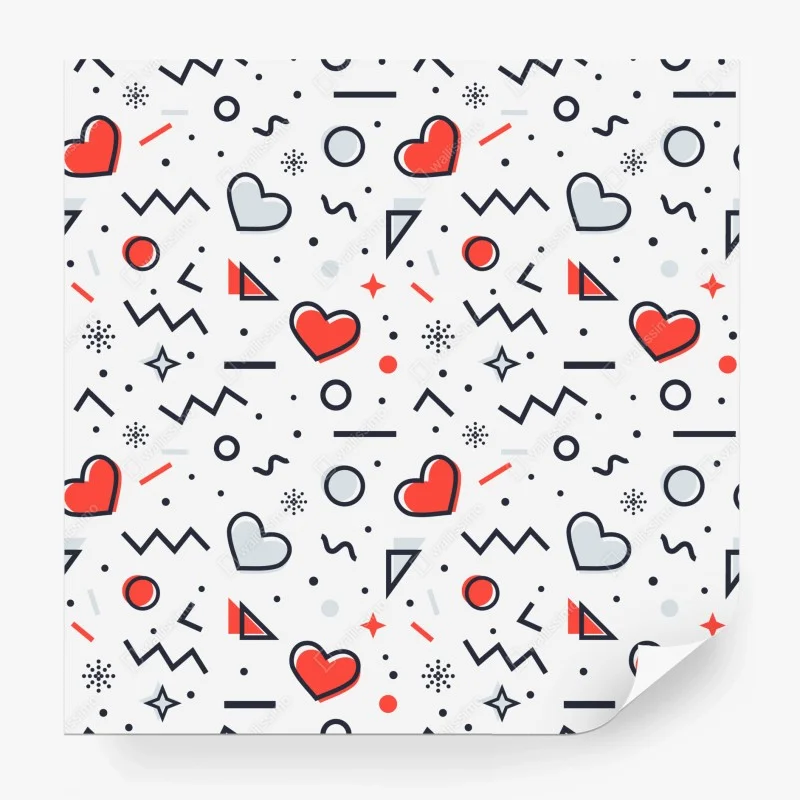 Fototapeta zabawny wzór serc na białym tle