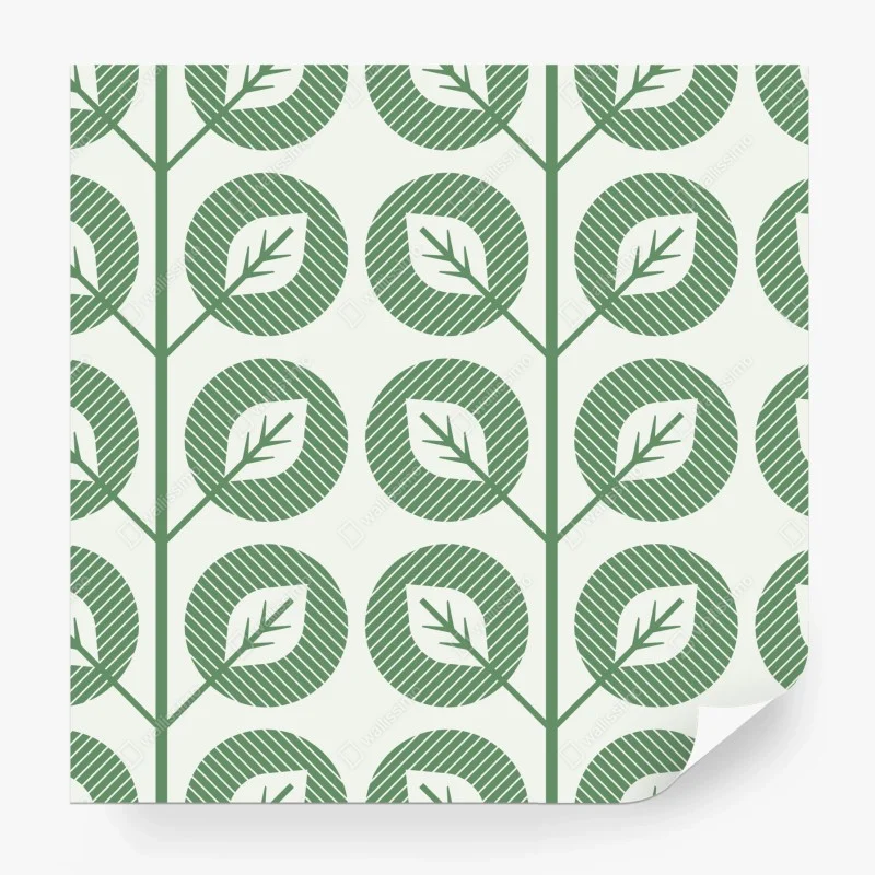 Fototapeta zielony geometryczny wzór liści