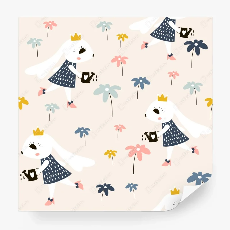 Fototapeta mała króliczka księżniczka wzór