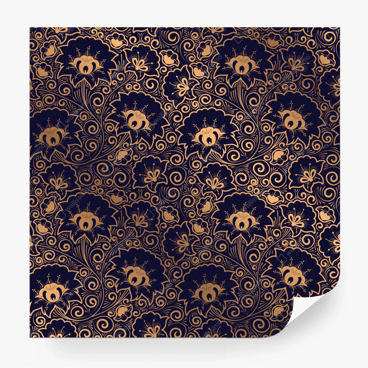 Fototapeta luksusowy złoty wzór kwiatowy na ciemnym tle – Wallissimo® Fototapeta luksusowy złoty wzór kwiatowy na ciemnym tle – Wallissimo®