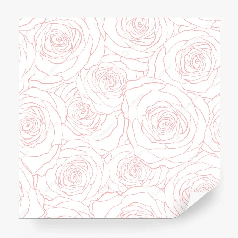 Fototapeta delikatny wzór różowych róż