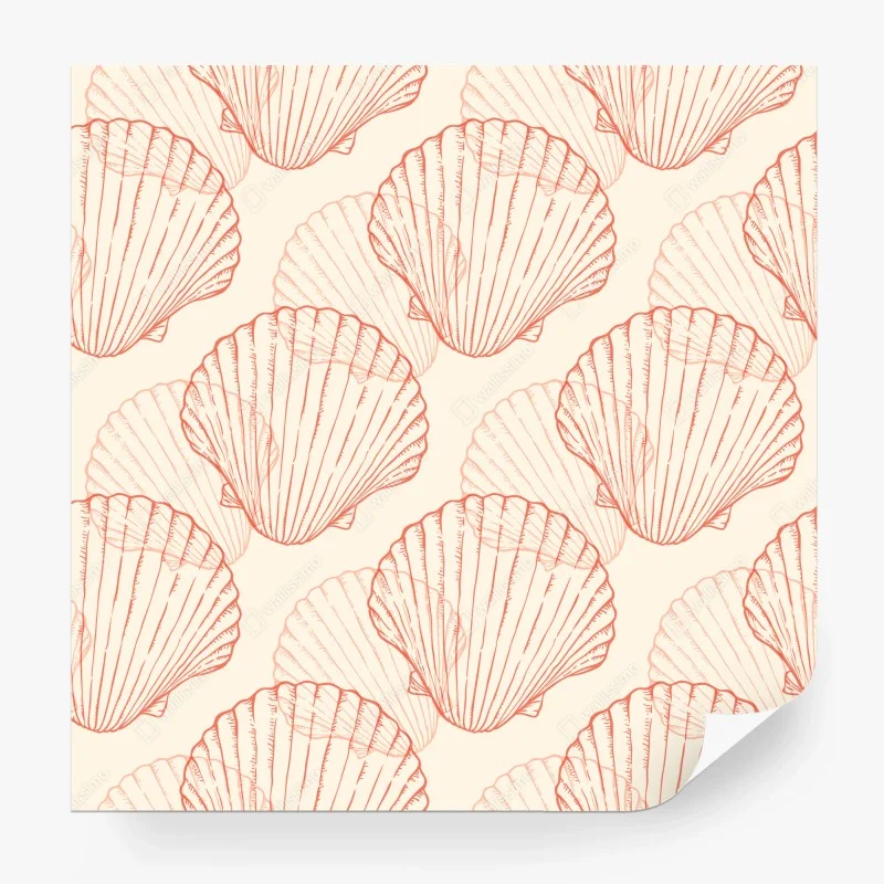 Fototapeta koralowy wzór muszli przegrzebek