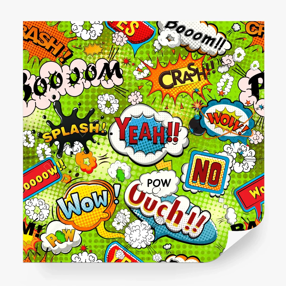 Fototapeta żywy kolaż komiksowy w stylu pop-art – Wallissimo®