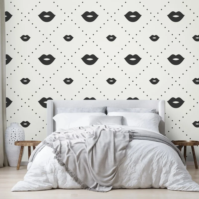 Fototapeta minimalistyczny monochromatyczny wzór ust