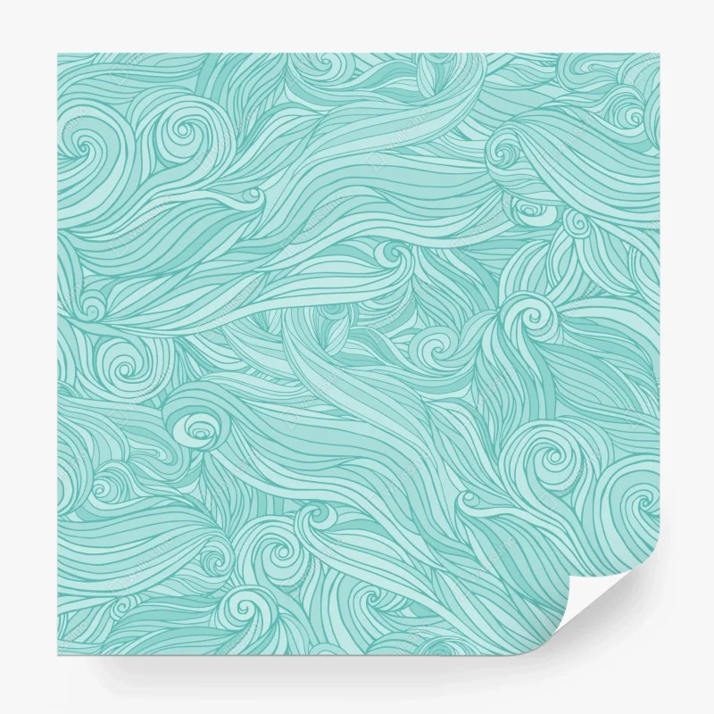 Fototapeta turkusowy wzór falowy do dekoracji ścian