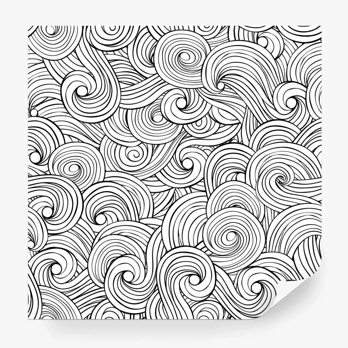 Fototapeta czarno-biały wzór ze spiralami – Wallissimo®