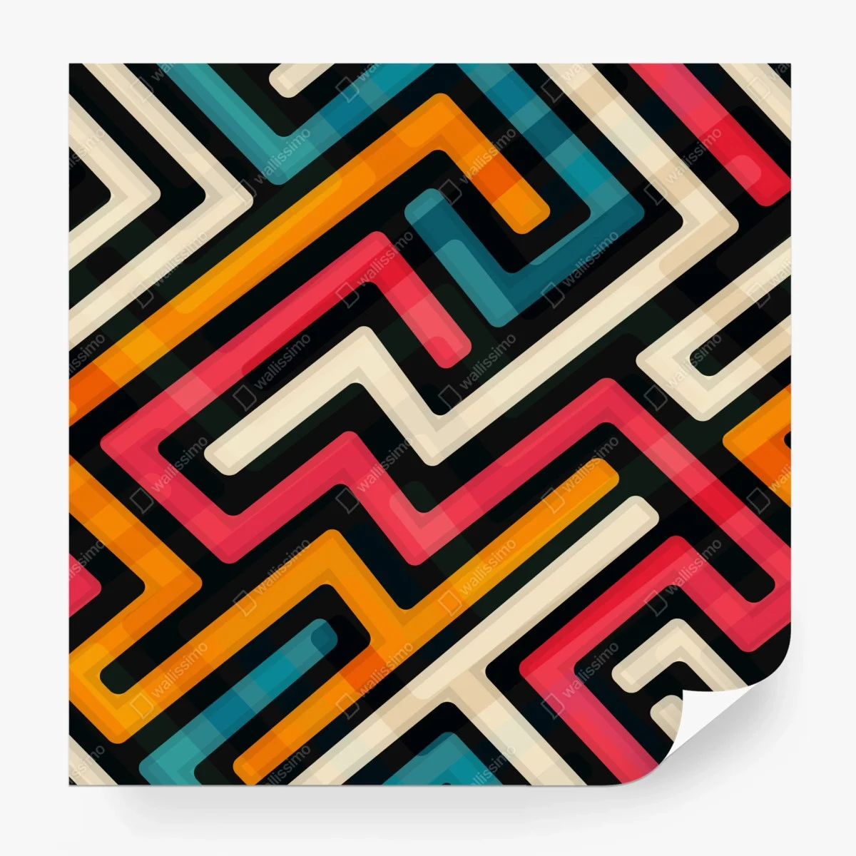 Fototapeta kolorowy geometryczny wzór labiryntu – Wallissimo®