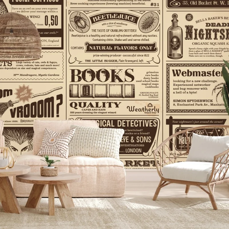 Fototapeta kolaż starych magicznych ogłoszeń