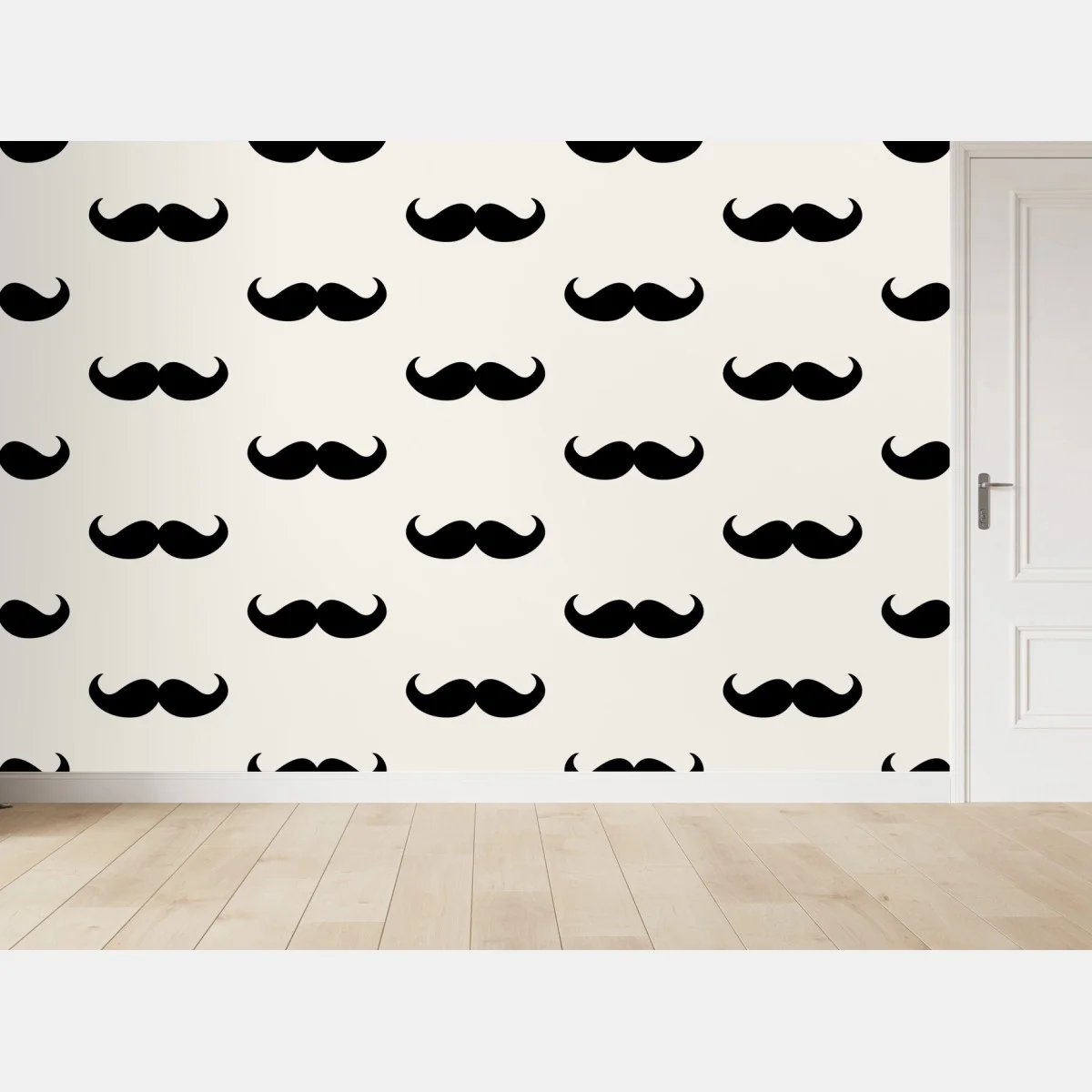 Fototapeta czarny wzór wąsów na beżowym tle – Wallissimo® Fototapeta czarny wzór wąsów na beżowym tle – Wallissimo®