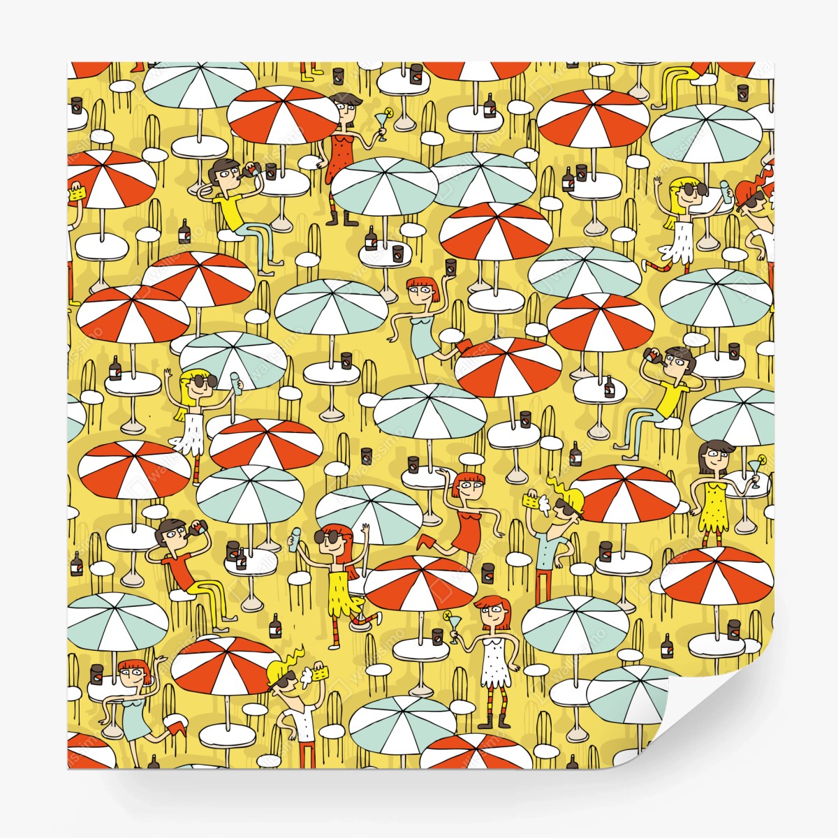 Fototapeta słoneczny wzór z parasolami plażowymi – Wallissimo®