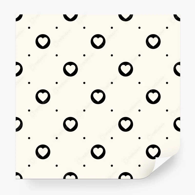 Fototapeta minimalistyczny wzór czarnych serc