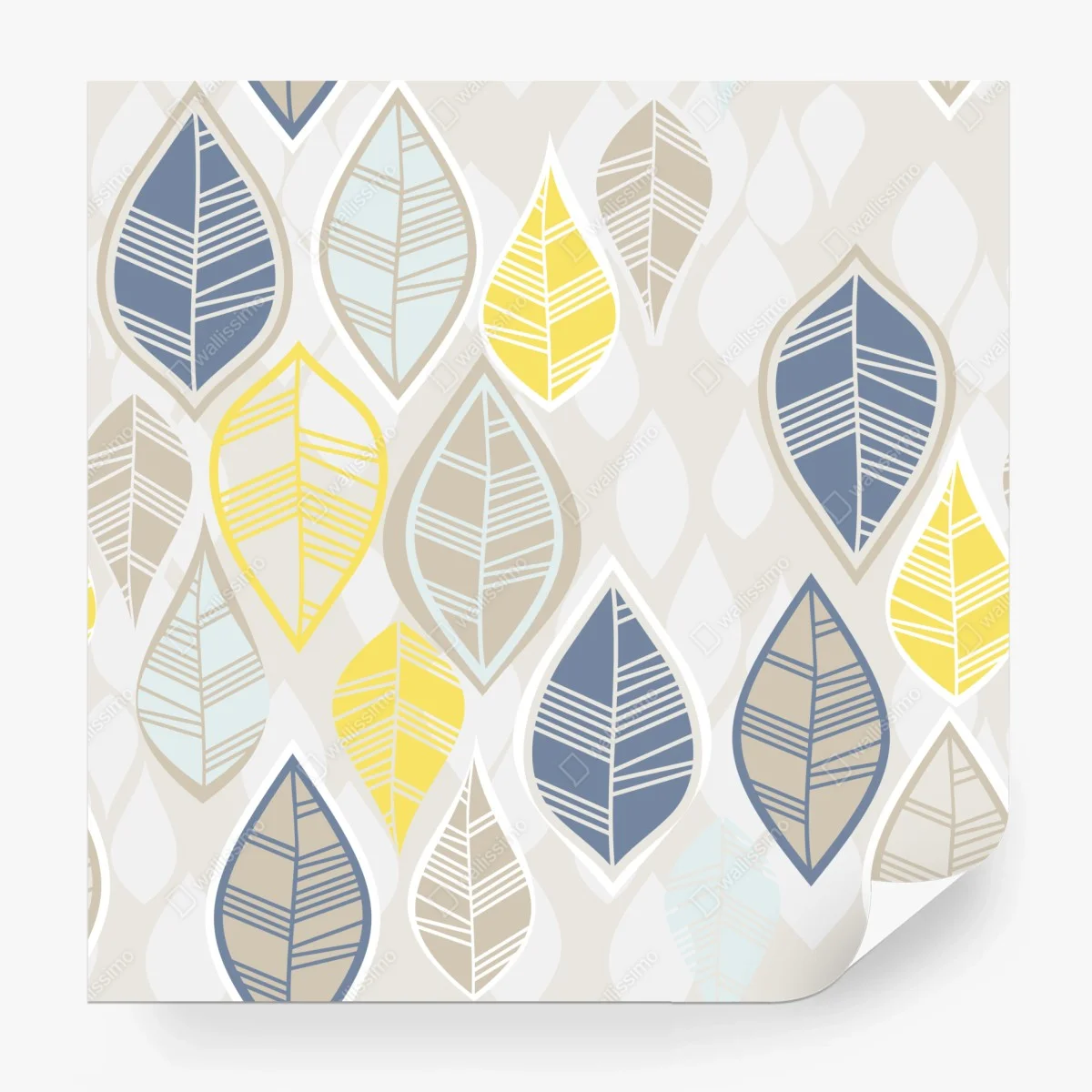 Fototapeta skandynawski wzór liści w stonowanych kolorach – Wallissimo®