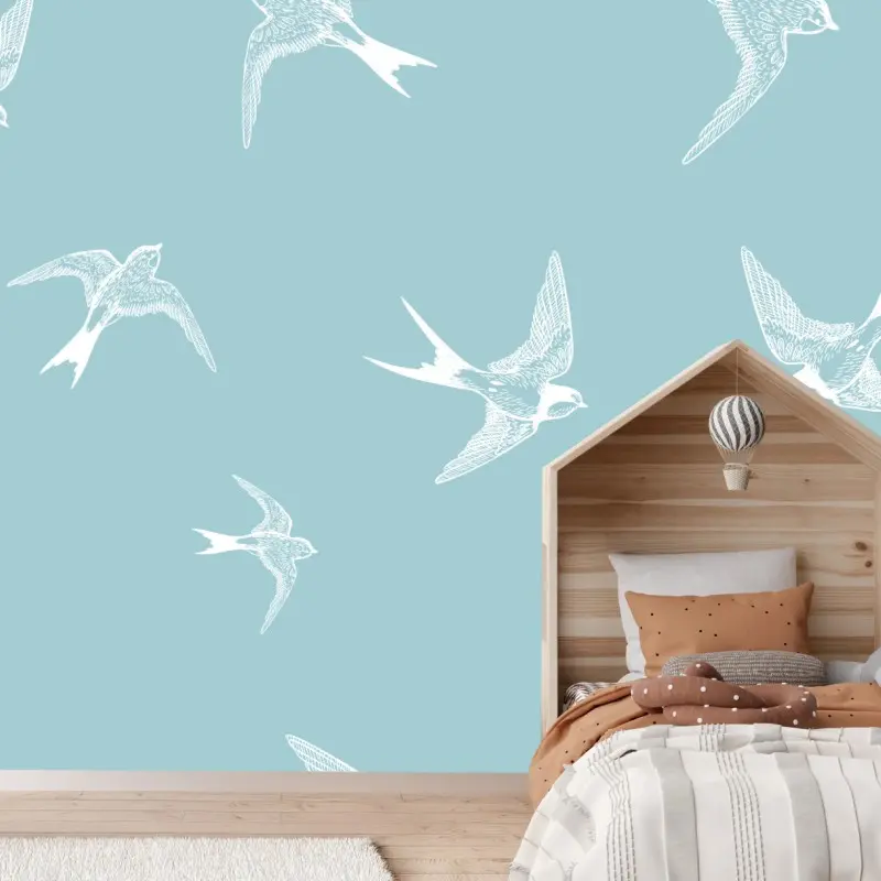 Fototapeta pastelowy wzór z jaskółkami – Wallissimo® Fototapeta pastelowy wzór z jaskółkami – Wallissimo®