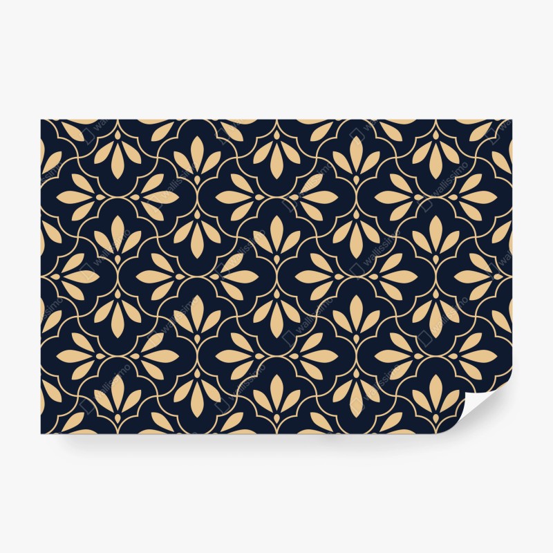 Fototapeta granatowo-beżowy ornament