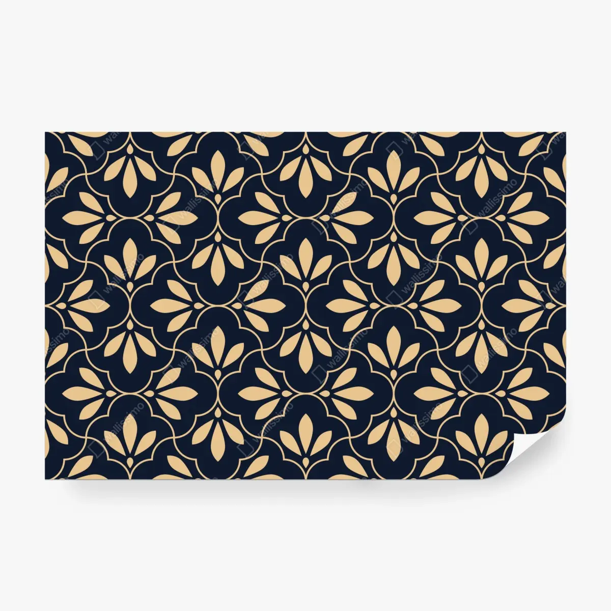 Fototapeta granatowo-beżowy ornament – Wallissimo®
