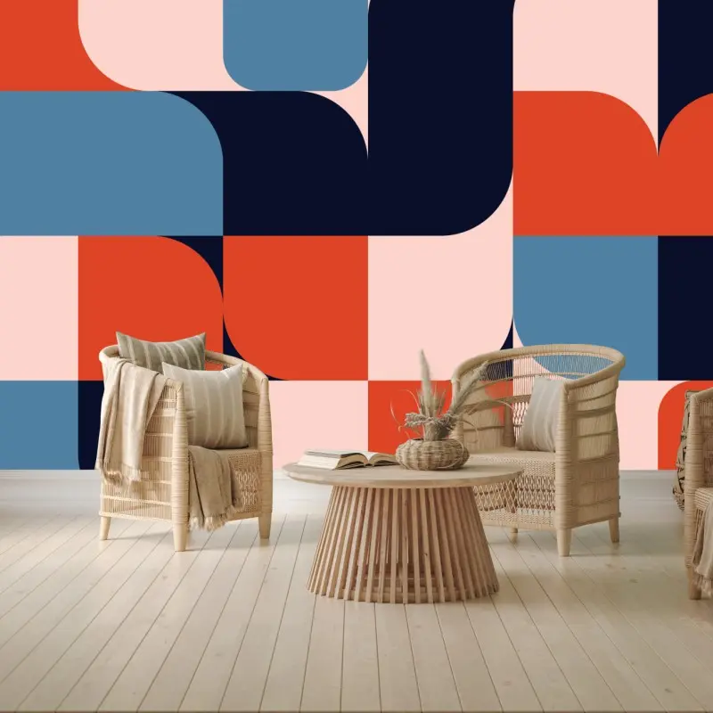 Fototapeta odważny geometryczny wzór retro