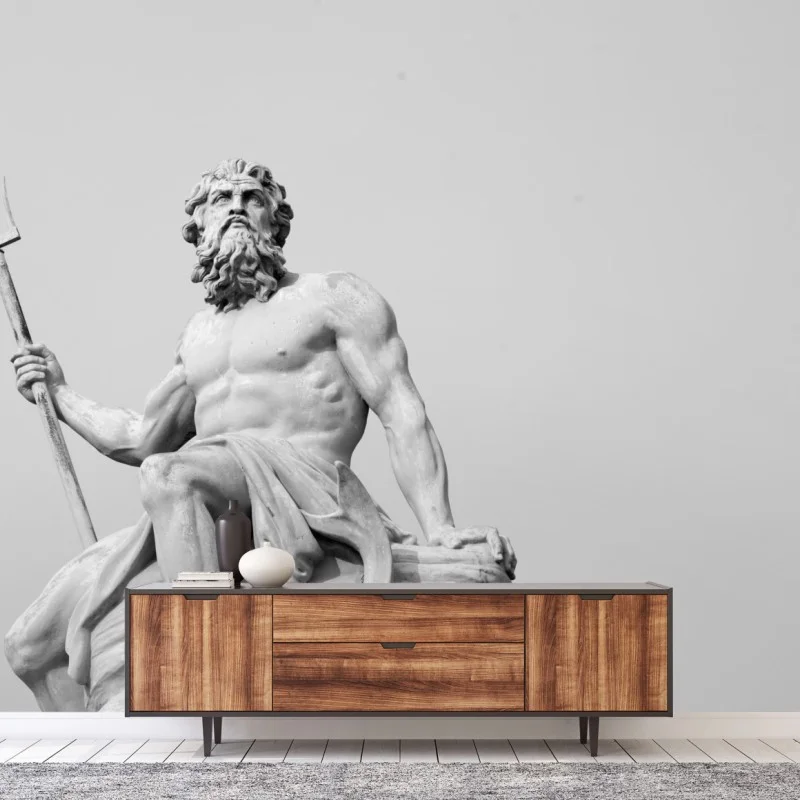 Fototapeta Neptun klasyczny posąg w monochromie