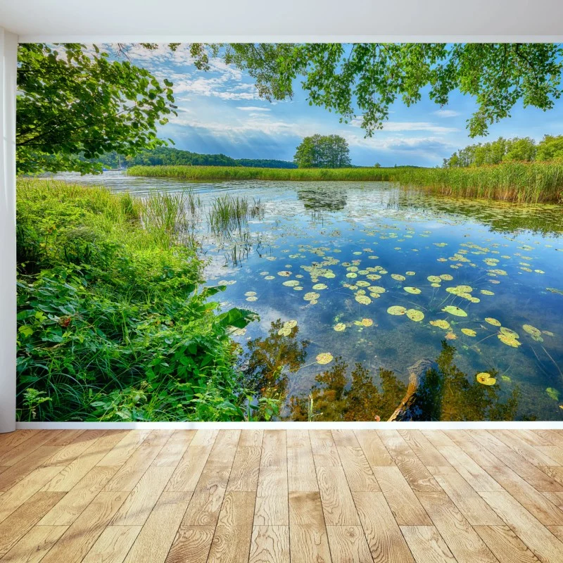 Fototapeta lato nad jeziorem w Mazurach – Wallissimo®