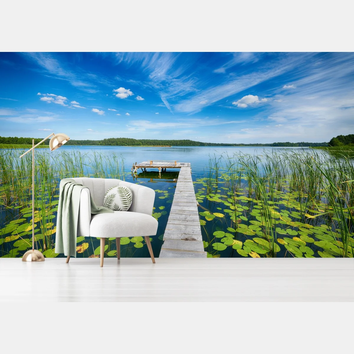 Fototapeta pomost na Mazurach latem – Wallissimo® Fototapeta pomost na Mazurach latem – Wallissimo®