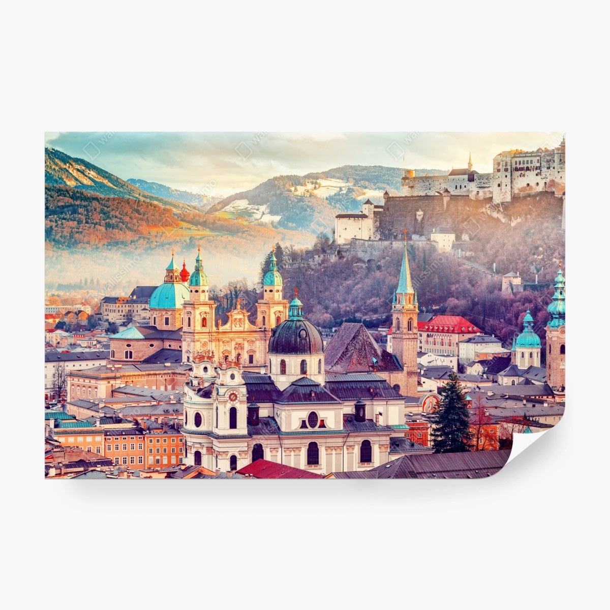 Fototapeta zachód słońca nad Salzburgiem – Wallissimo®