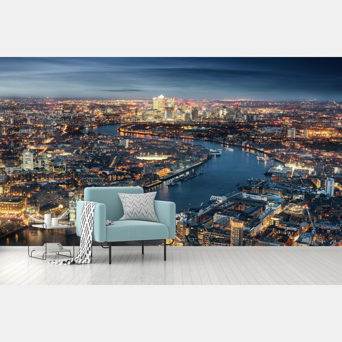 Fototapeta nocna panorama Londynu – Wallissimo®