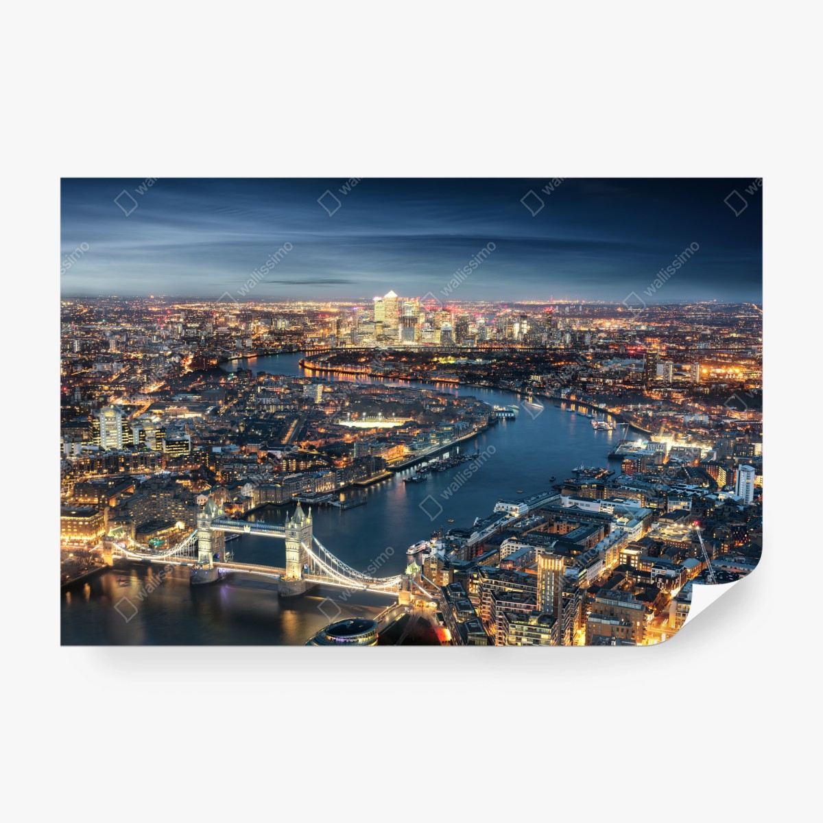 Fototapeta nocna panorama Londynu – Wallissimo®