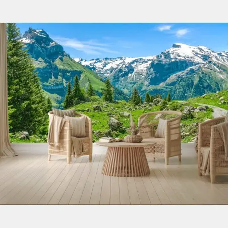 Fototapeta słoneczna łąka w Engelberg – Wallissimo®
