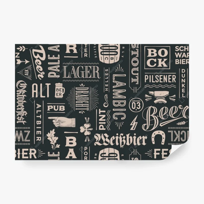 Fototapeta vintage kolaż etykiet piwnych