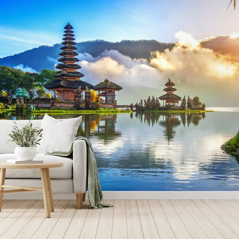 Fototapeta Pura Ulun Danu Bratan o wschodzie słońca