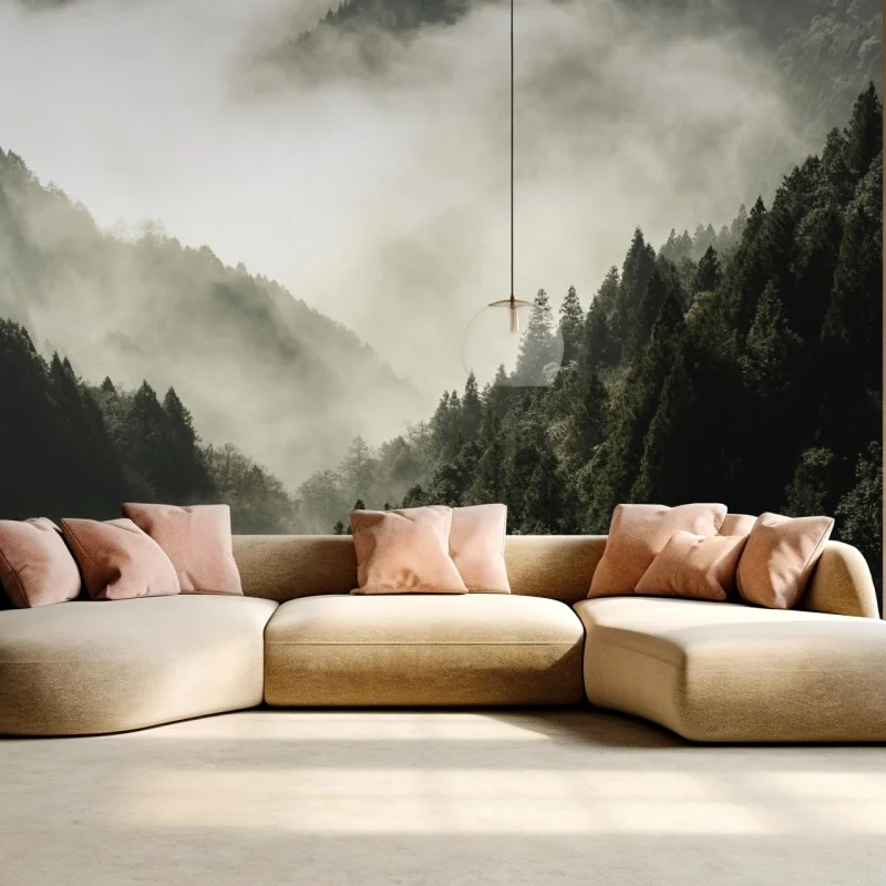 Fototapeta mglista górska dolina