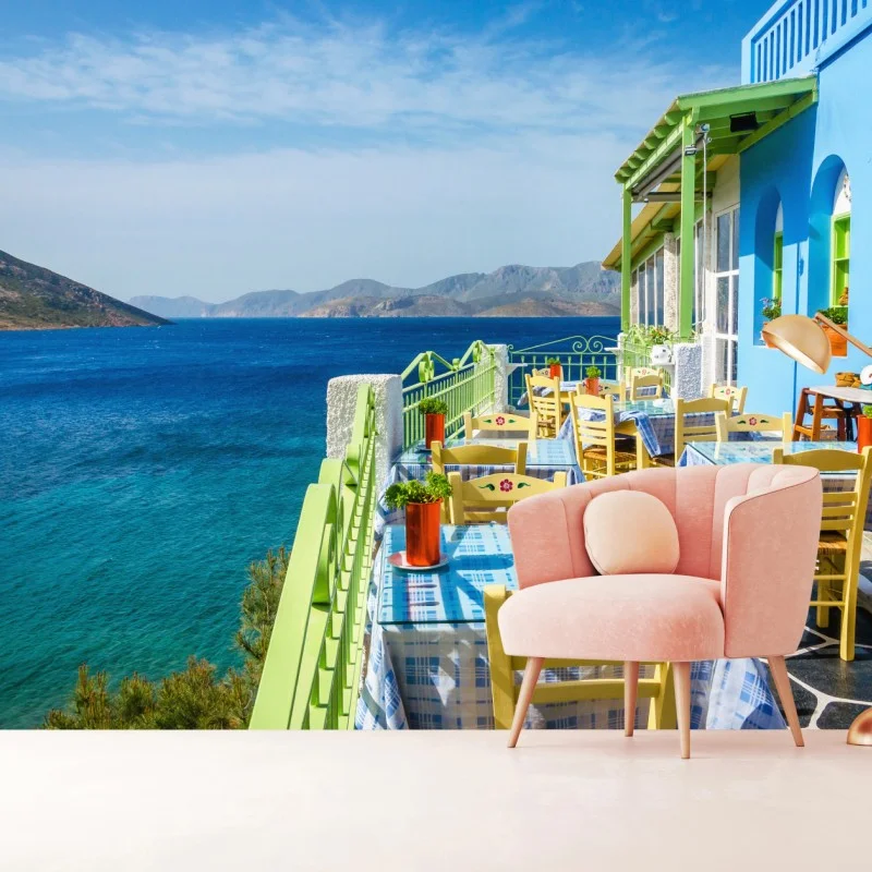 Fototapeta słoneczny taras nad Morzem Śródziemnym