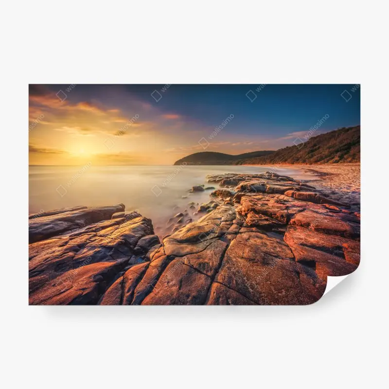 Fototapeta zachód słońca w Cala Violina, Toskania