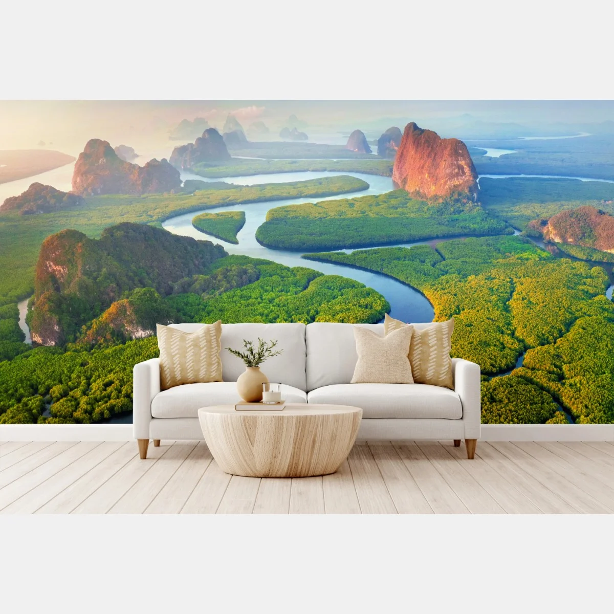 Fototapeta wschód słońca nad Zatoką Phang Nga – Wallissimo® Fototapeta wschód słońca nad Zatoką Phang Nga – Wallissimo®