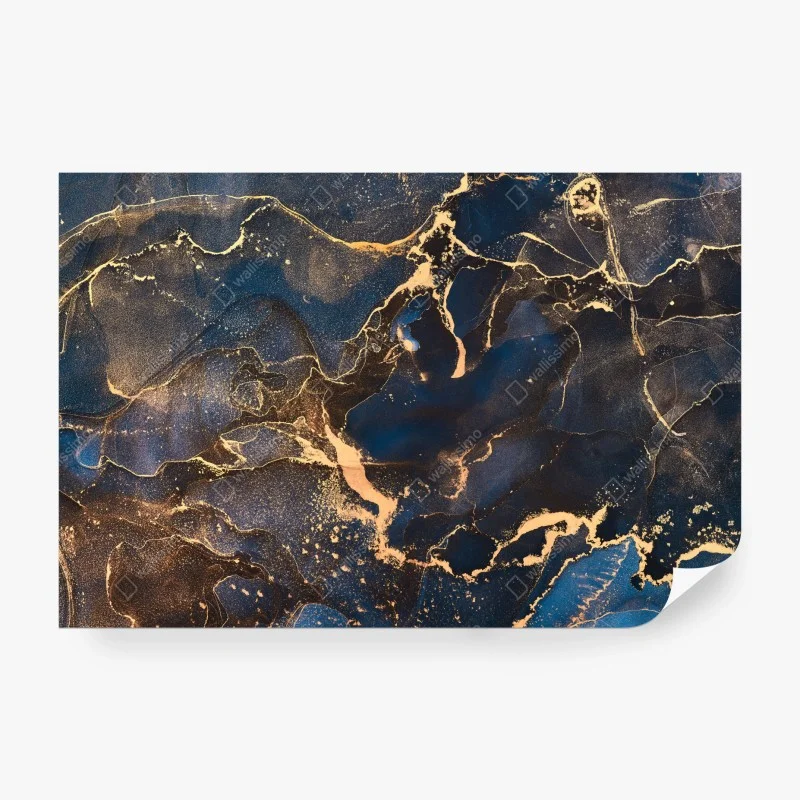Fototapeta nocny marmur ze złotymi żyłkami