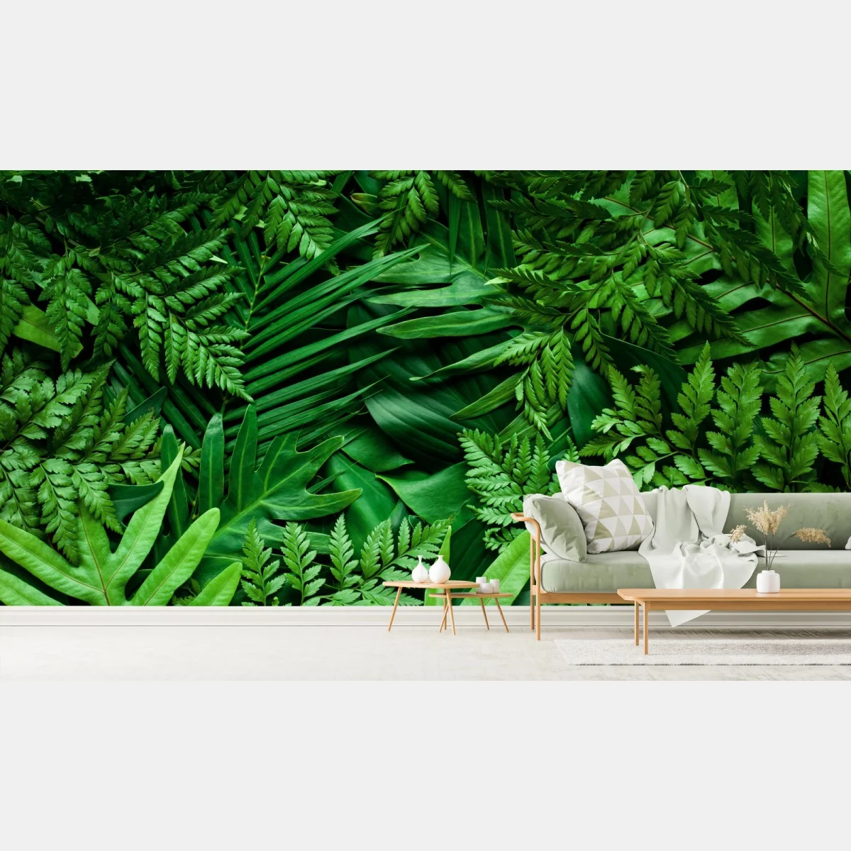 Fototapeta bujny zielony wzór liści – Wallissimo® Fototapeta bujny zielony wzór liści – Wallissimo®