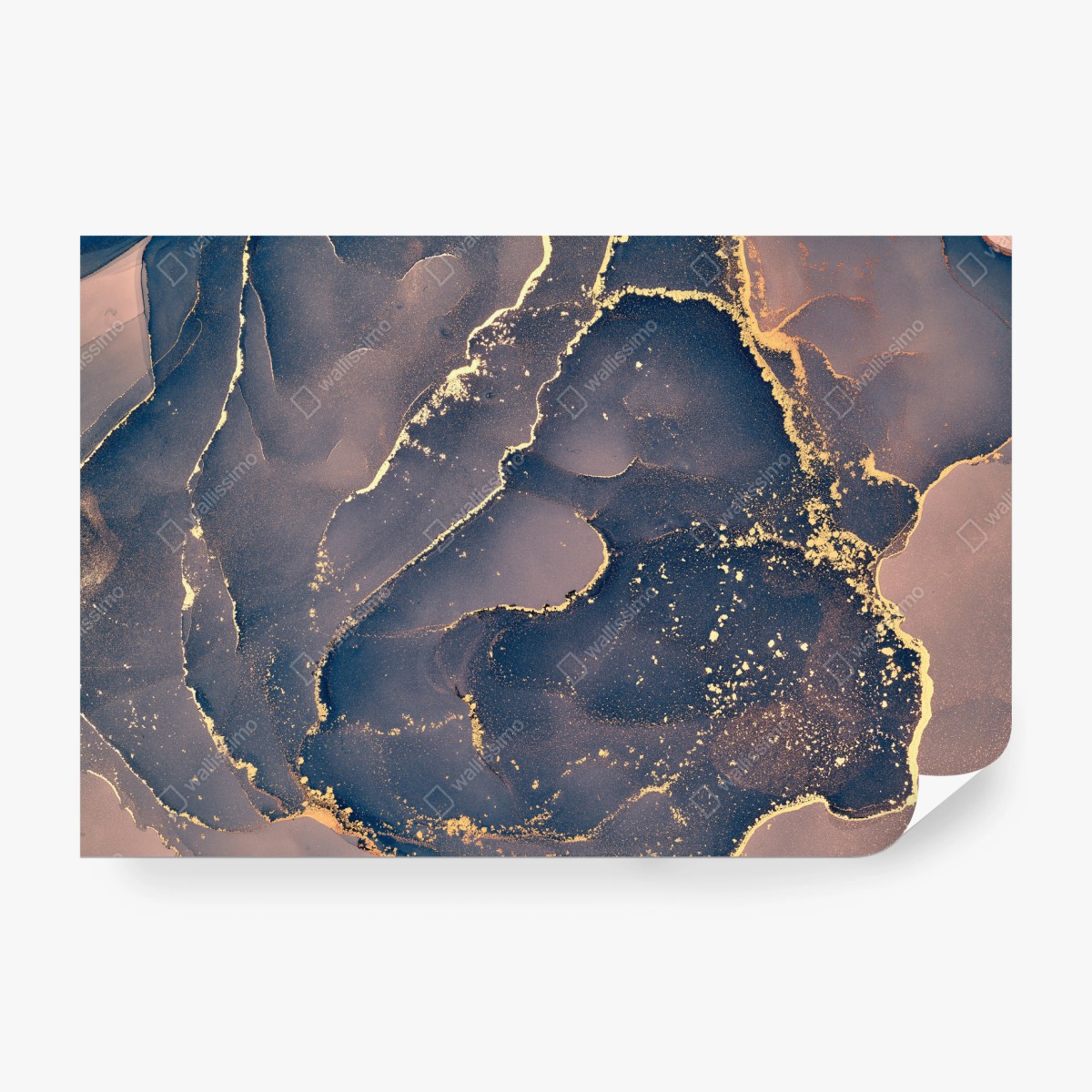 Fototapeta granatowo-złota marmurowa abstrakcja – Wallissimo®