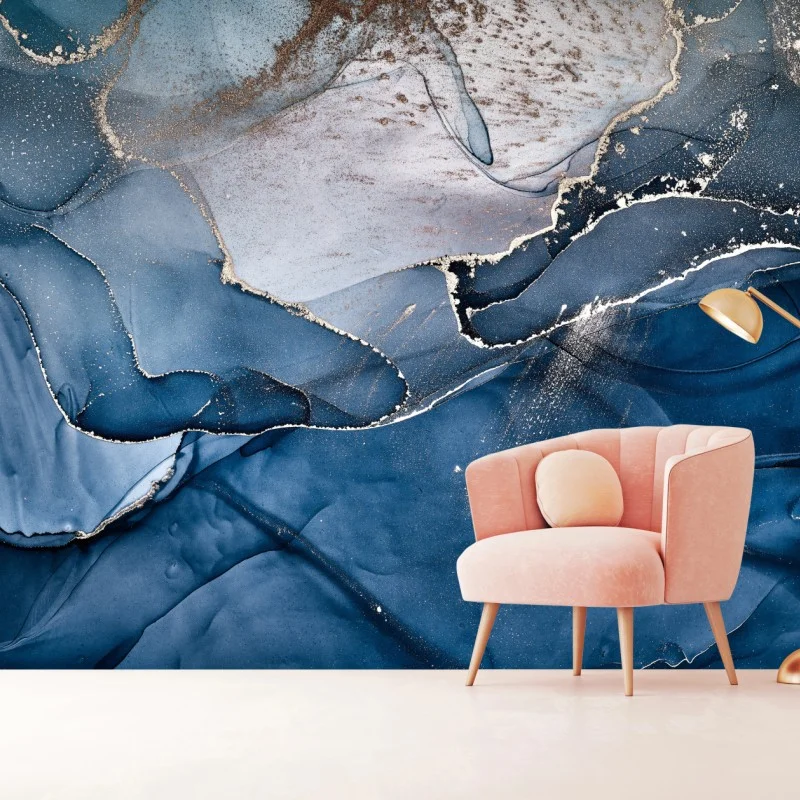 Fototapeta głęboki niebieski marmur abstrakcja