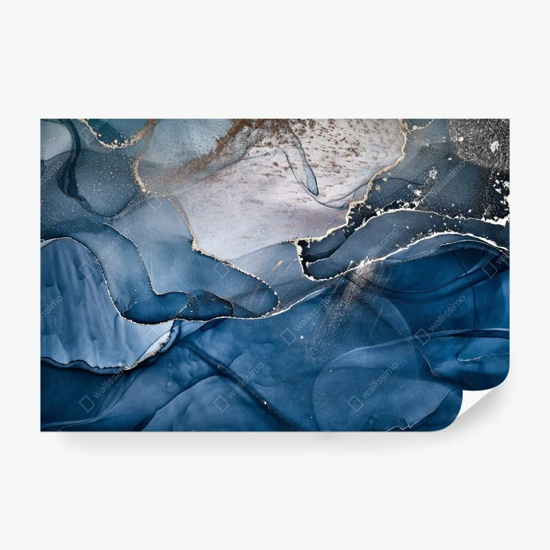 Fototapeta głęboki niebieski marmur abstrakcja