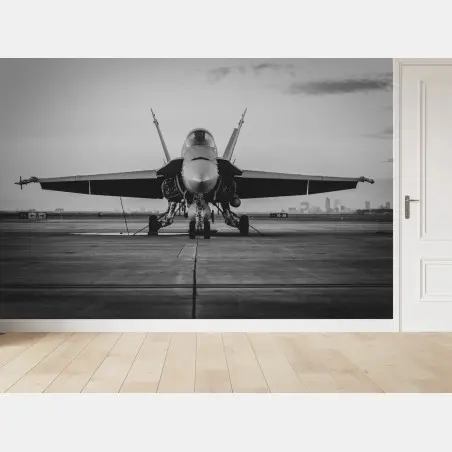 Fototapeta myśliwiec na pasie startowym – Wallissimo®